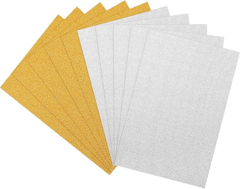 ورق الكرتون اللامع 20 ورقة ملونة مستلزمات حرفية براقة للمشاريع - Image 1