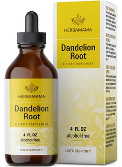 HERBAMAMA Dandelion Root Tincture Organic Dandelion Liquid Drops Dandelion Root Liquid Extract Supplements 4 Fl Oz  - Image 1