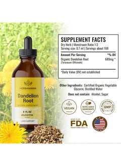HERBAMAMA Dandelion Root Tincture Organic Dandelion Liquid Drops Dandelion Root Liquid Extract Supplements 4 Fl Oz  - Image 3