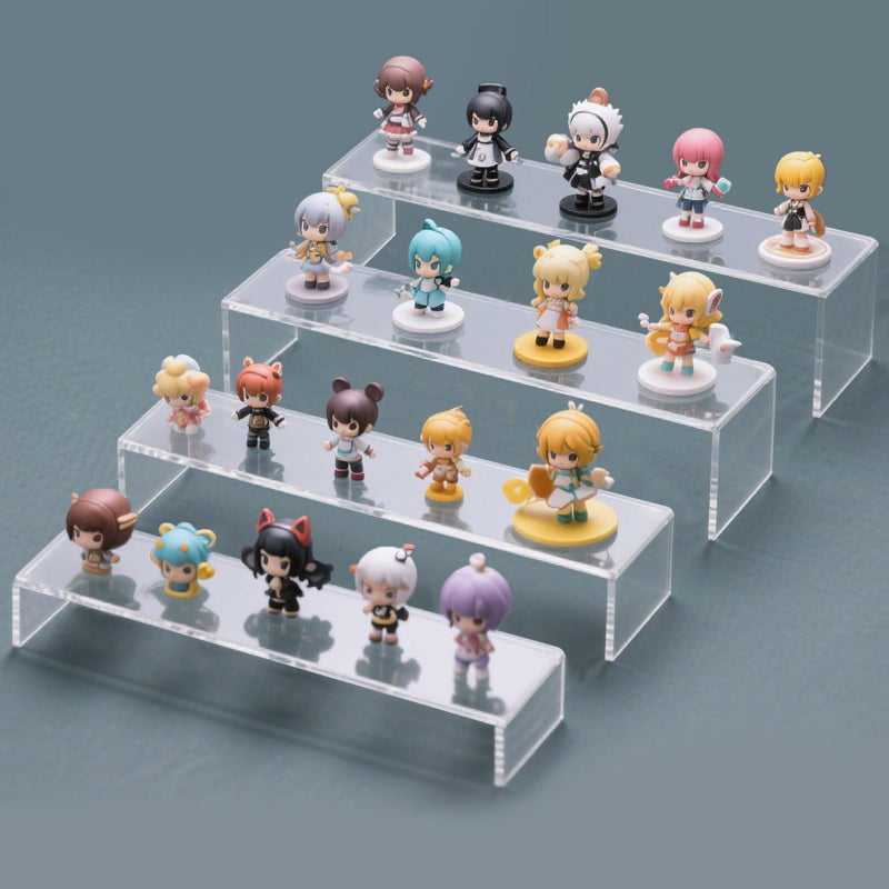 Blaithom Acrylic Display Riser Stand,5mm Thickness, 12'' Length Tier Display Stands, Thickened to 0.2''(5mm) Acrylic Shelf Risers for Perfume Display,Risers for Buffet Table,Cupcake Stand,Pop Figurines,Tumbler,Food,8Pcs - Image 2