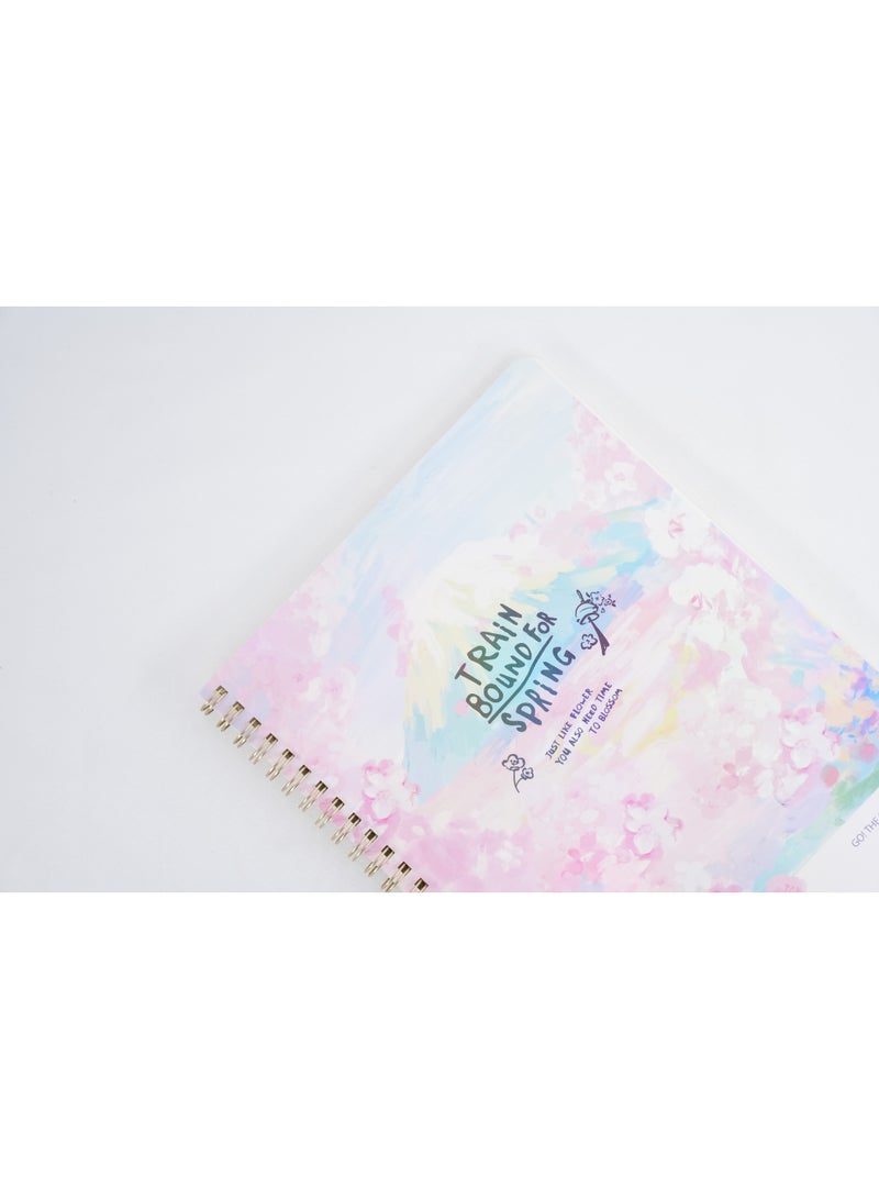 ام اند جي M&G Sakura Time A5 60 sheets Spiral Book Inner page: Line - Image 2