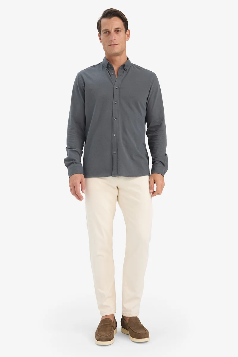 ديفاكتو Regular Fit Polo Shirt Long Sleeve Shirt
