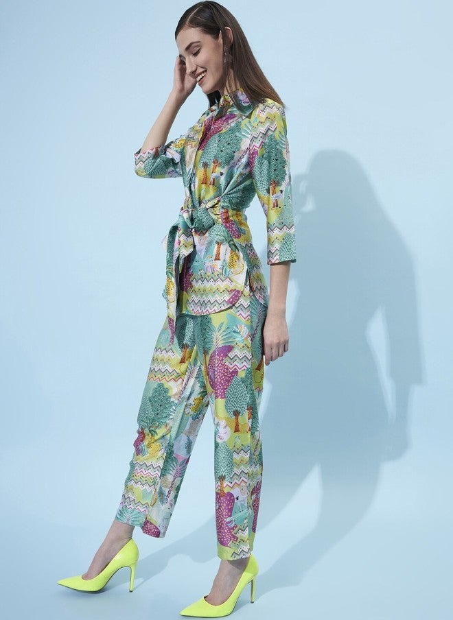 Athena طقم مطبوع استوائي للنساء - Image 4