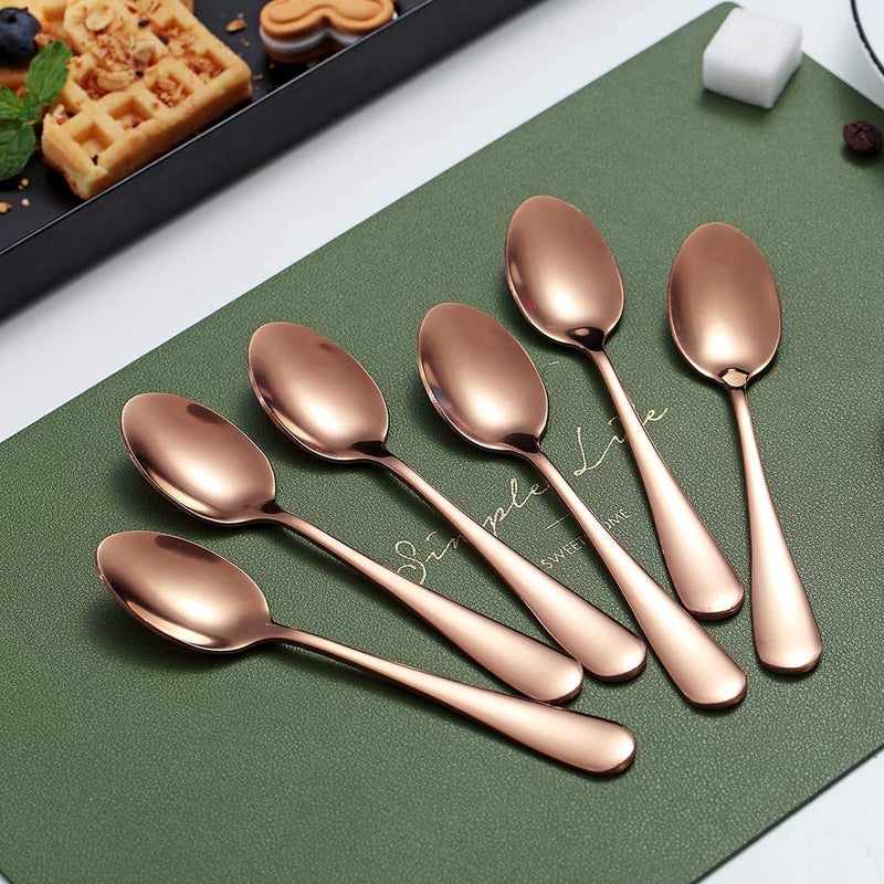 Kyraton Rose Gold Coffee & Tea Spoons, 5.5" Titanium Plated, Pack of 6 - Image 3
