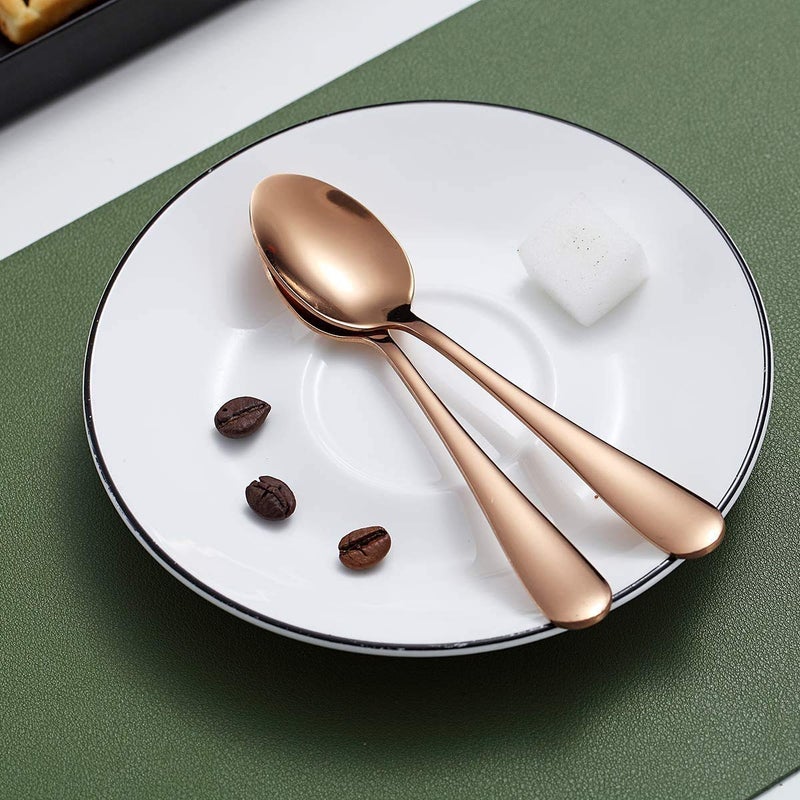 Kyraton Rose Gold Coffee & Tea Spoons, 5.5" Titanium Plated, Pack of 6 - Image 5