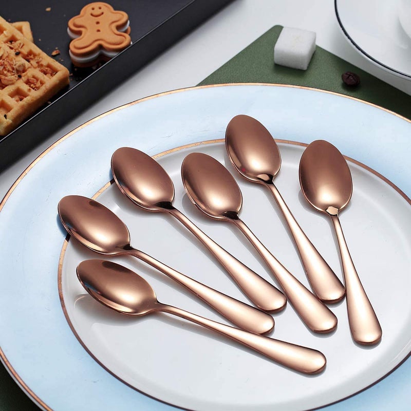 Kyraton Rose Gold Coffee & Tea Spoons, 5.5" Titanium Plated, Pack of 6 - Image 2