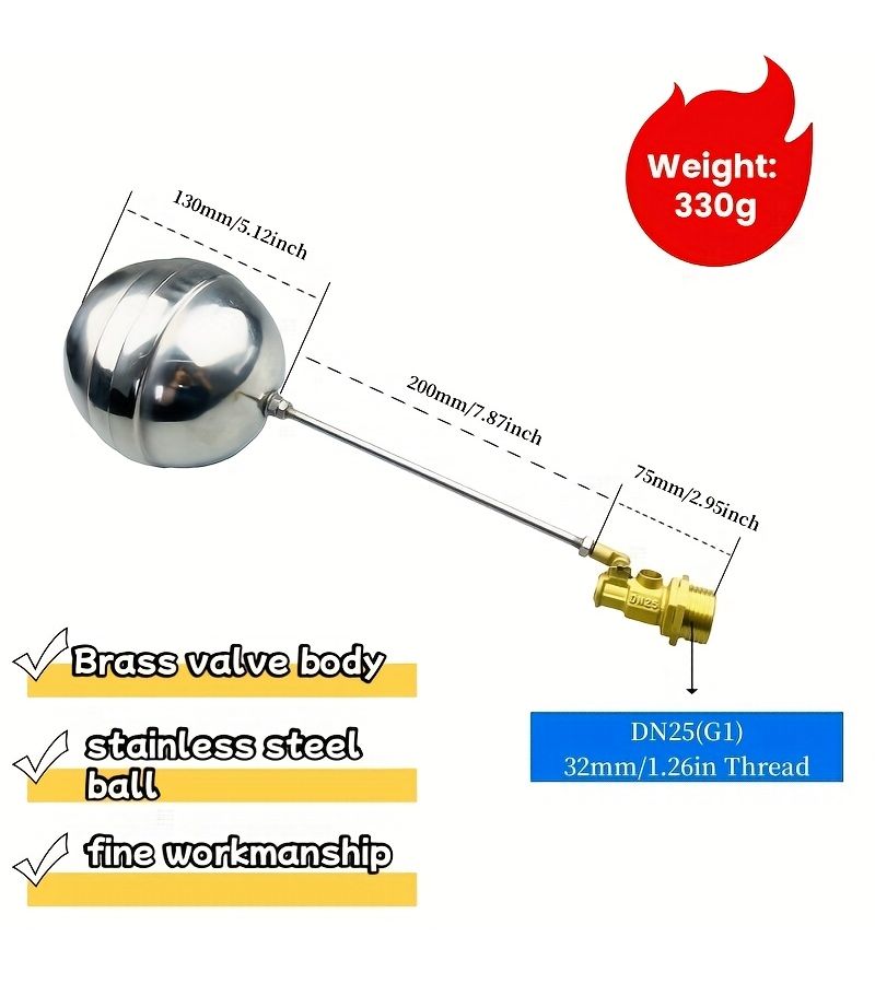 ثلاثة أنواع من صمامات الطفو النحاسية مجموعة DN15 G1/2 تحكم تلقائي في مستوى السائل - Image 5