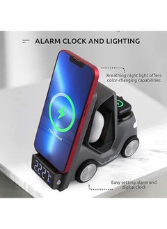 General Empty Room Forklift 15W Wireless Charging Station with Alarm Clock, 5-in-1 Charging Dock Dock for iPhone 15 14 13 12 11 Pro Max/X/XS/Apple Watch S2-S7 SE/Airpods  - Image 5