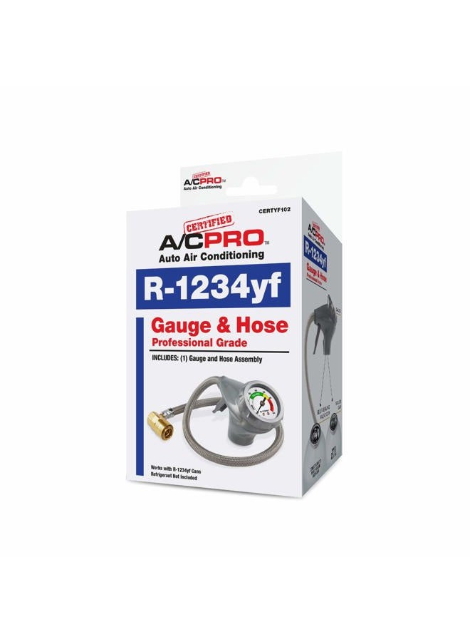 A/C Pro Certified AC Pro Car Air Conditioner R1234YF Refrigerant Gauge and Hose, Reusable AC Recharge Kit, 24 in, Pack of 4, CERTYF102-4-4PK - Image 1