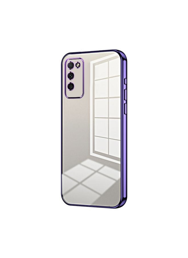 HuHa Case Cover For Honor 30 Youth Transparent Plating Fine Hole Phone Case Purple 
