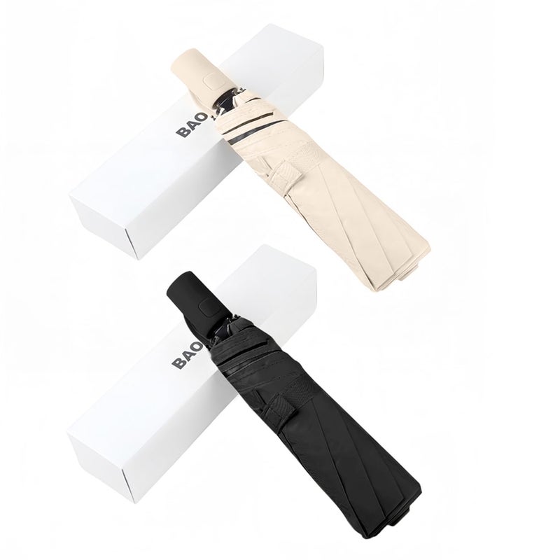 Baodini Small Uv Protection Travel Umbrella Compact For Rain And Sun Upf 50+ Windproof Portable 42 Inch Umbrella For Women And Men - Image 1