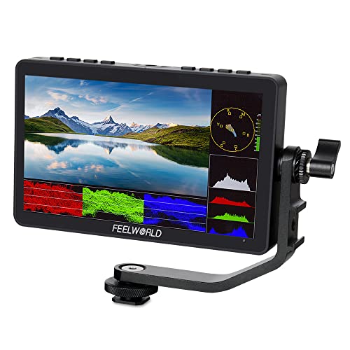 Feelworld فيليوورلد F5 برو V4 شاشة لمس 6 بوصة لمراقبة كاميرات DSLR مع 3D LUT F970 مجموعة تركيب خارجية للطاقة والنقل اللاسلكي IPS FHD1920x1080 4K مدخل HDMI ومخرج 5V Type-c مدخل ذراع قابل للإمالة - Image 1