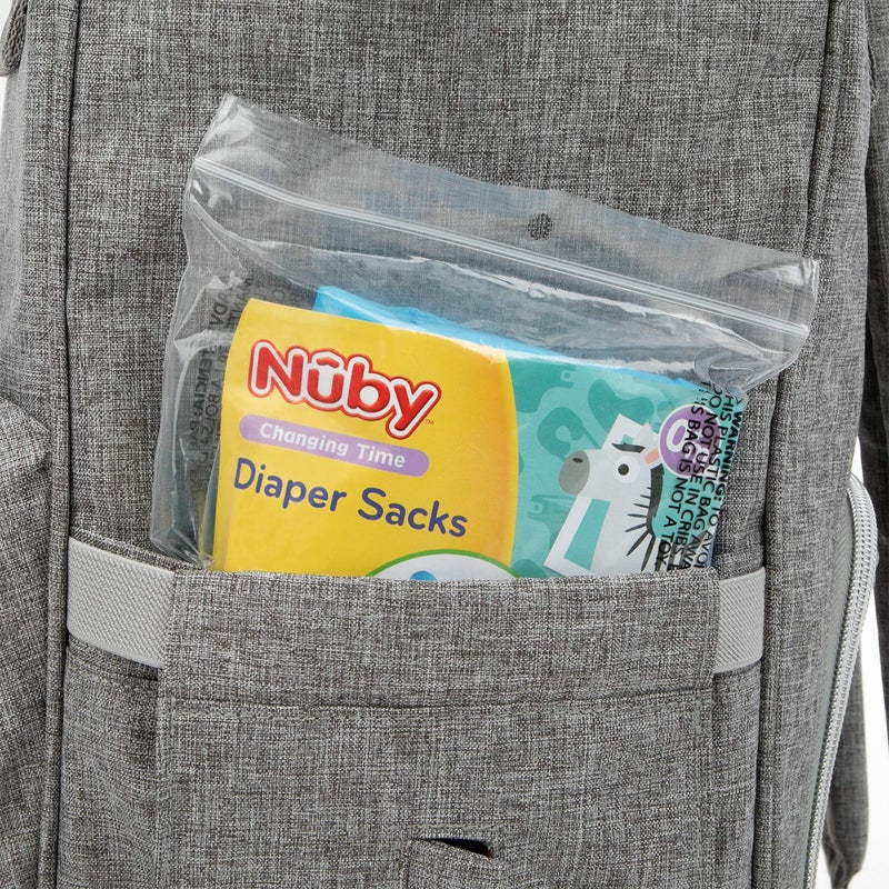 Nuby Diaper Disposal Bags for Baby - (6-Pack) 50 Count Disposable Bags - Fresh Baby Powder Scent - Blue - Image 3