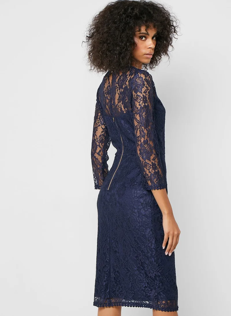 DOROTHY PERKINS Mesh Trim Lace Dress