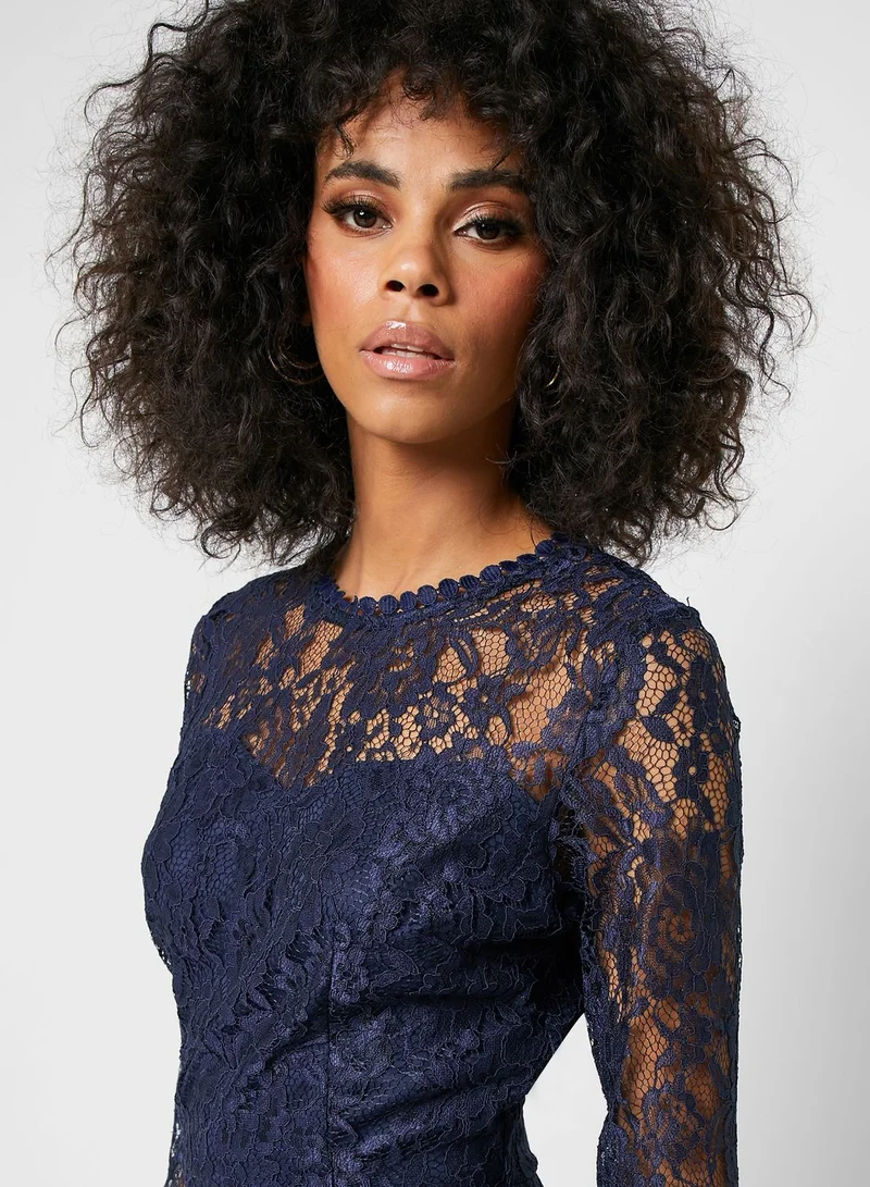 DOROTHY PERKINS Mesh Trim Lace Dress