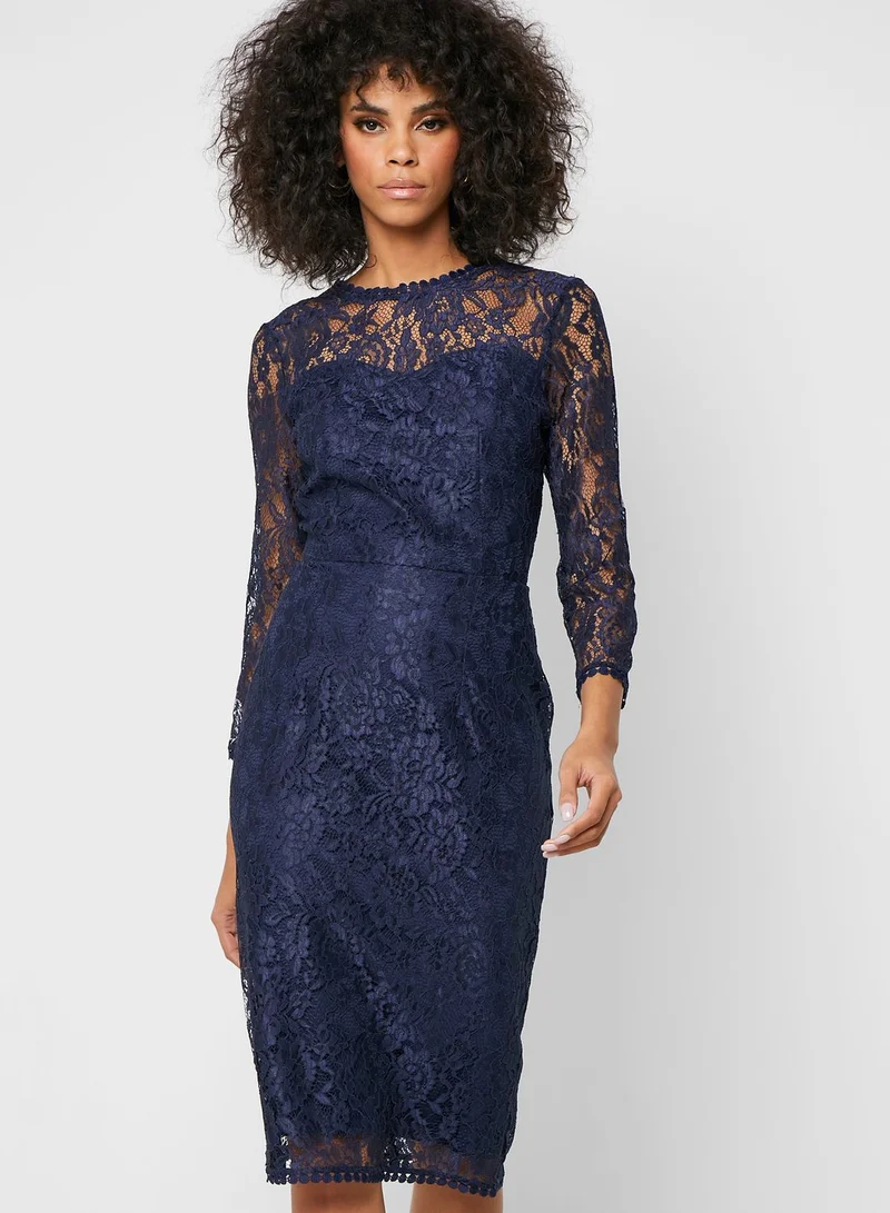 DOROTHY PERKINS Mesh Trim Lace Dress