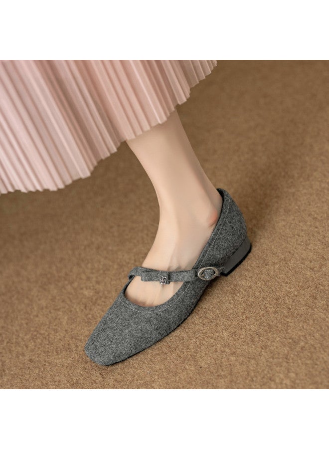 YEARCON Bow Mary Jane Shoes 2025 Spring And Autumn New Retro Style Square Toe Buckle Office Commuter Shoes - Image 5