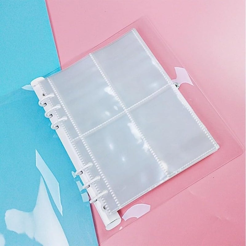 A5 4 Pocket Clear PP Photo Album Refill Sleeves Compatible with Standard Binders - Image 4