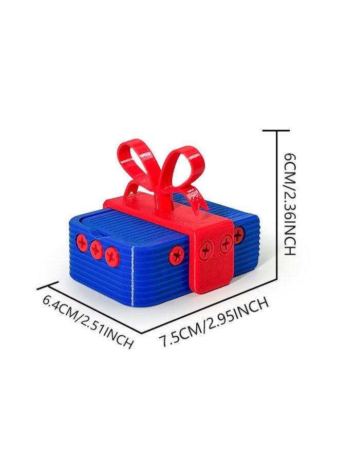 Loquat Explosions 3d Printing Annoying Box Annoying Gift Box Holiday Gift Box Creative Ornaments-Color:3d Printed Tricky Gift Box-blue And Red - Image 5