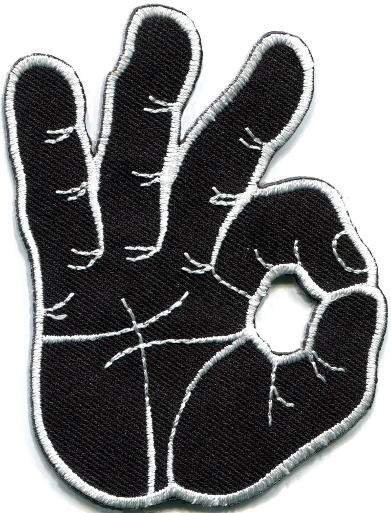 TKPatch OK Okay Hand Sign Signal Logo Retro Embroidered Applique Iron-on Patch New - Image 4