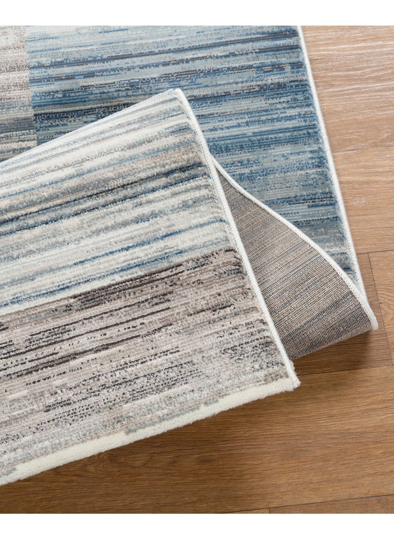لوفت كندرا، سجادة خارجية، سجادة أريكة، سجادة معيشة، مقاس 160×220 سم، قماش، أزرق/بني، صنع في مصر-502/RN8-X - Image 2
