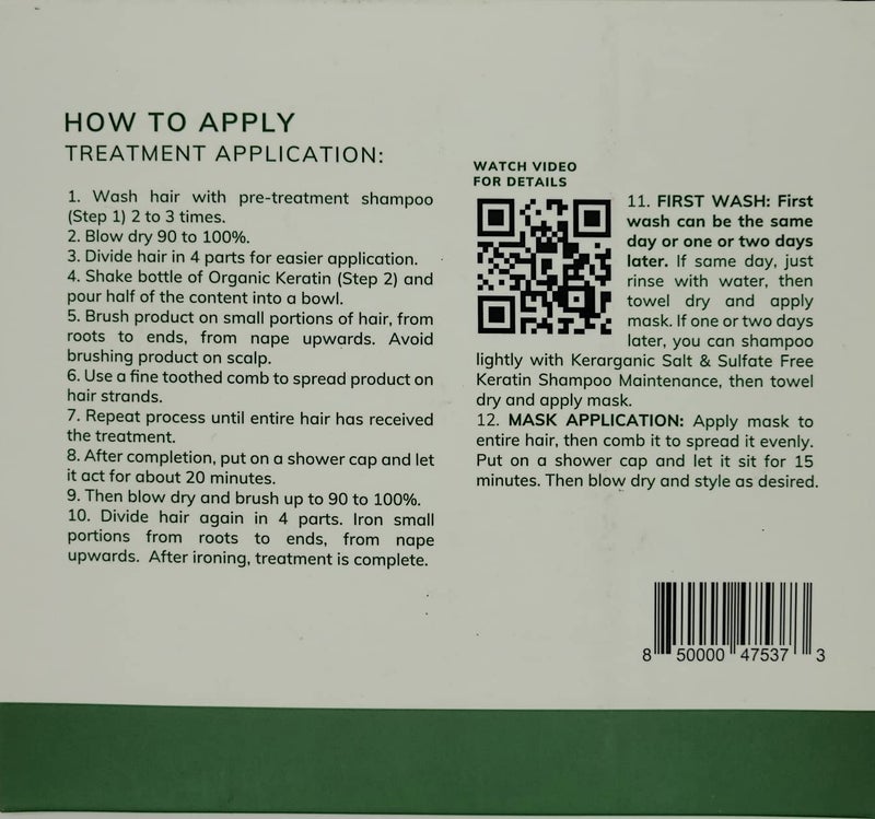 KERARGANIC Formaldehyde-Free Keratin System DIY Set: Pre-Treatment Shampoo, Hair Treatment, Post-Treatment Mask with Argan Oil - (4oz each) - Image 2