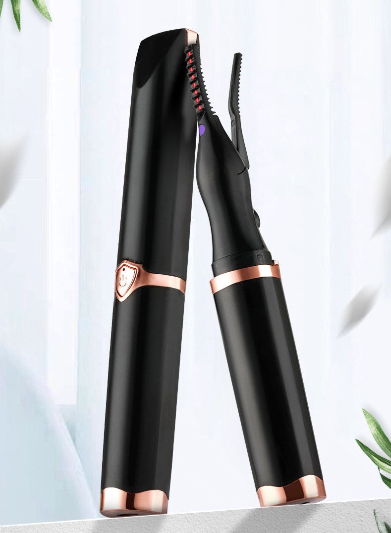 SANIYE Heated Eyelash Curler Rechargeable Electric Eyelash Curler Portable Eyelash Lifter Eyelash Enhancer Perfect Gift For Women Quick Heating Long Lasting Curl Safe Anti Scald Eyelash Styling Tool Black​ - Image 2