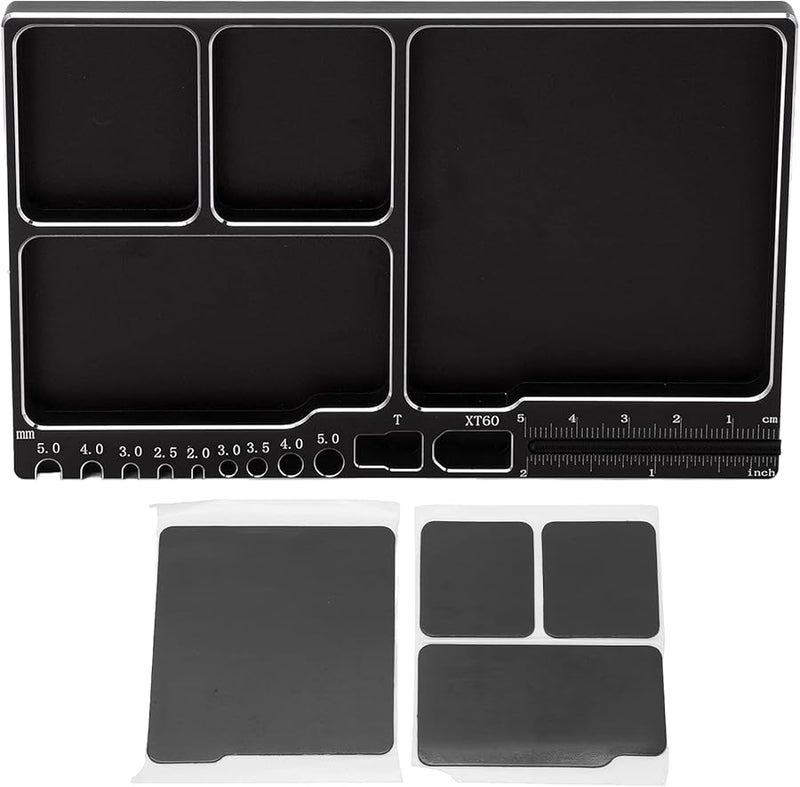 Black Aluminum Alloy Magnetic Screw Tray Portable RC Model Repair Tool - Image 1