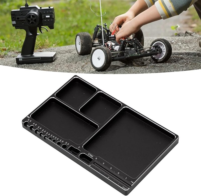 Black Aluminum Alloy Magnetic Screw Tray Portable RC Model Repair Tool - Image 4