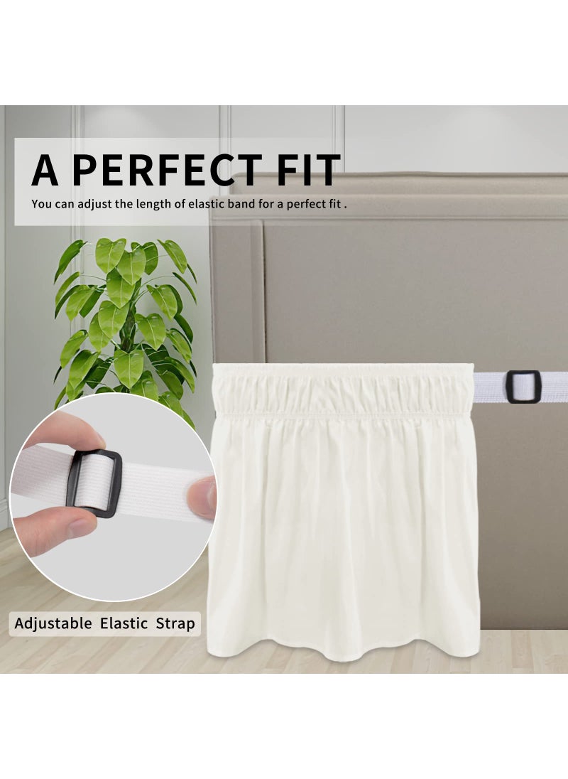 Easy-Going Easy-Going Bed Skirt for Queen or King Size Bed  22 Inch Tailored Drop  Fitted with Adjustable Elastic Belt  Convenient to Use Without Lift The Mattress (Queen/King  Ivory)  - Image 3