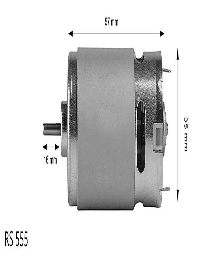Electronicspices Electronic Spices (Pack of 1) 12V DC RS-555 Brushed Motor Hight Speed Motor for DIY Applications, PCB Drill or Multipurpose, Electronic Hobby Kit - Image 3