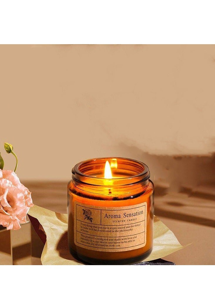 شمعة نباتية معطرة برائحة اللافندر 100 جم - من مصادر مستدامة ، معطرة برائحة الشموع ، مصبوبة يدويا ، نظيفة ، فتيل قطني ، مثالية للديكور المنزلي والاسترخاء  - Image 1