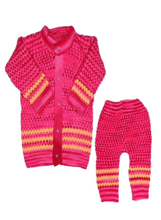 ارك طقم صوف للأطفال حديثي الولادة من ARK، يتضمن سترة بيجامة وقبعة وجوارب، مناسب للشتاء الدافئ للأولاد والبنات (من عمر 0 إلى 3 أشهر) (وردي) - Image 5