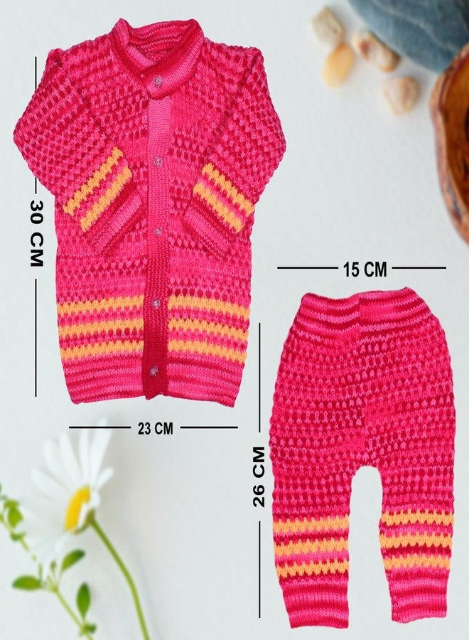 ارك طقم صوف للأطفال حديثي الولادة من ARK، يتضمن سترة بيجامة وقبعة وجوارب، مناسب للشتاء الدافئ للأولاد والبنات (من عمر 0 إلى 3 أشهر) (وردي) - Image 4