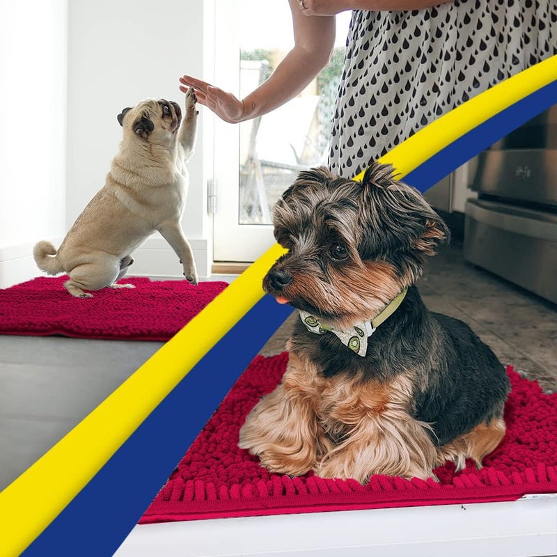 Muddy MatÂ® | Super Absorbent Door Mat Indoor, Microfiber Quick Dry Chenille Entryway Rug, Non-Slip Front Door Mat, Indoor Mats for Entryway, Machine Washable Pet Rug, Maroon 19"x30" - Image 5