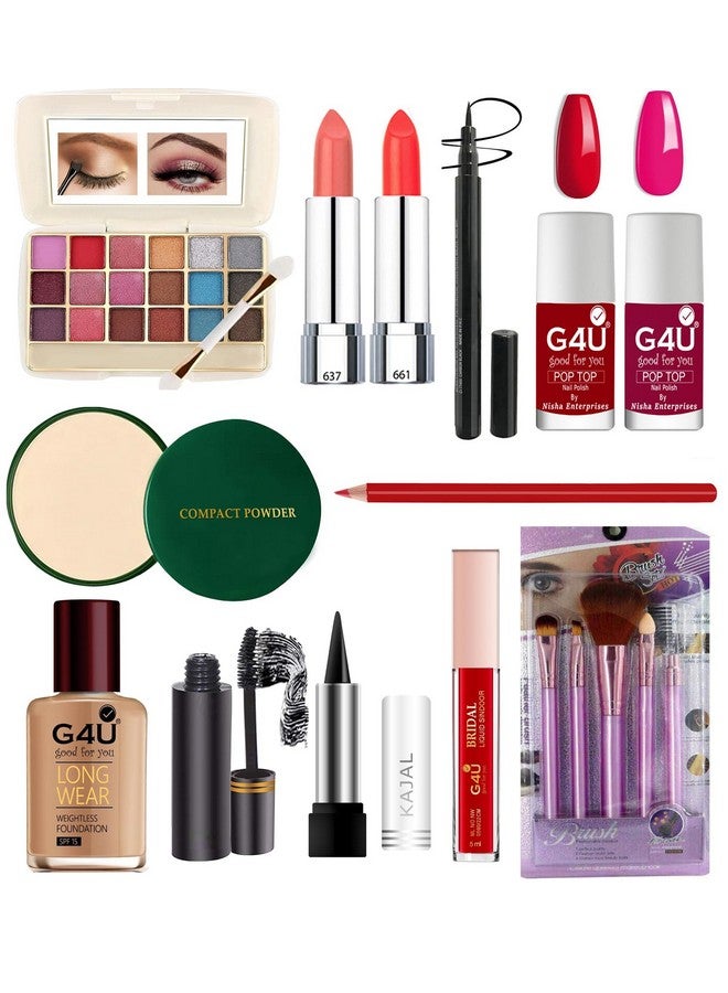 G4U 17-Piece Glow Up Makeup Kit With Eyeshadow Lipstick Eyeliner Compact Foundation Every Essential All-In-One Beauty Set 37 61 - Image 1