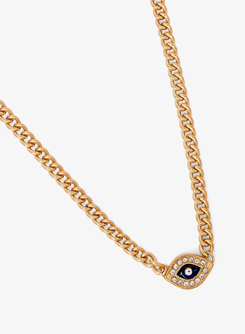 Ginger Layered Colored Evil Eye Necklace - Image 3