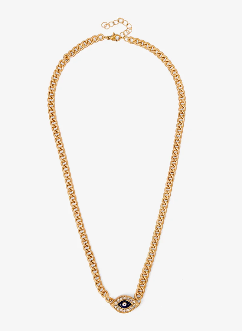 Ginger Layered Colored Evil Eye Necklace