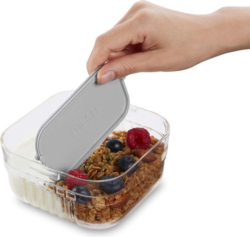 PackIt Mod Snack Bento Food Storage Container Steel Gray Pack of 2 - Image 4