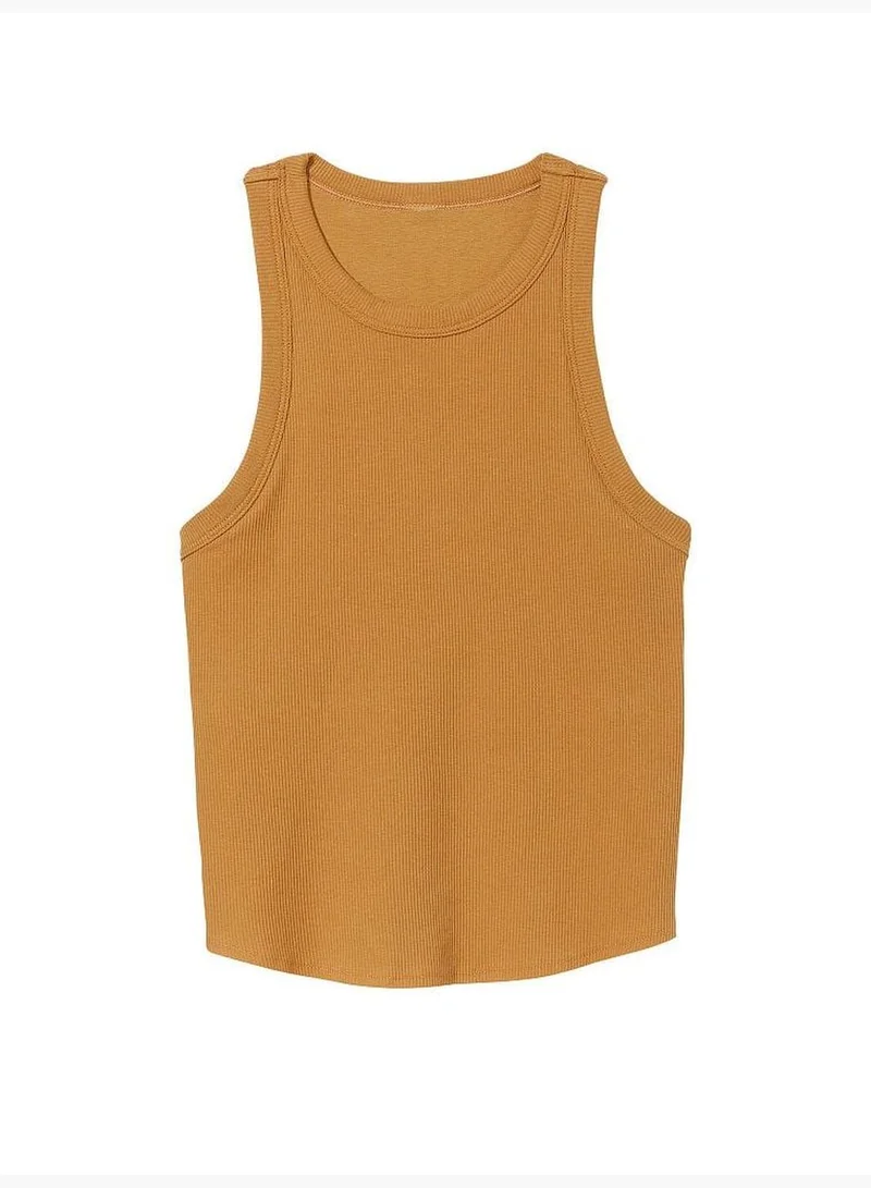 PINK High-Neck Ribbed Tank