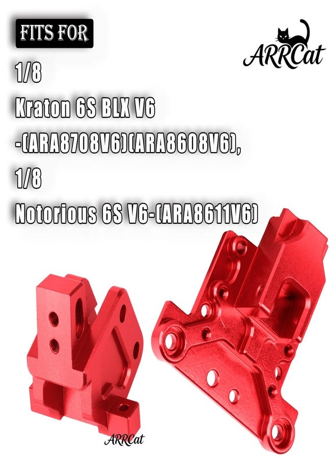 ARRCat Rear Brace and Wing Bracket Upgrades Part for 1/8 Kraton 6S V6-(ARA8708V6/ARA8608V6),Notorious 6S V6-(ARA8611V6),RC Aluminium Rear Brace & Wing Bracket,Replace(ARA32075),Red - Image 2