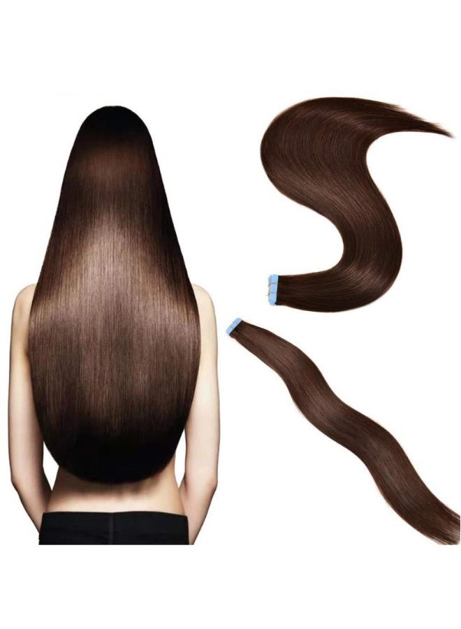 20 Piece Human Hair Extension Dark Brown 50g Tape In Human Hair Extension Premium 100% Human Hair With Invisible Tape Attached Semi Permanent Hair Extensions - Image 4