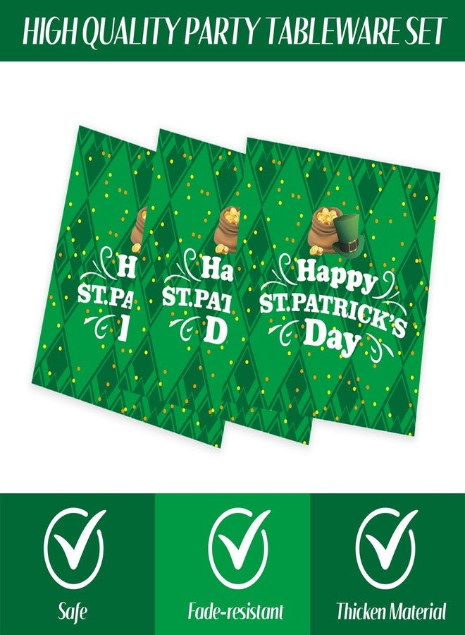 EVYIENEN 75 Pcs St Patrick's Day Plates and Napkins Supplies Set,Lucky Green Shamrock Theme Party Tableware Decorations Favors for Birthday Party Baby Shower St Patricks Day Decorations - Image 3