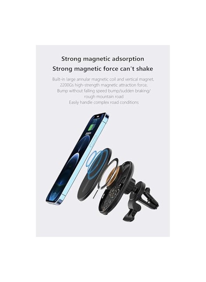 VORTEX BD8A15W Magnetic Wireless car charger for iPhone 12/12mini/12Pro/12Pro Max/13mini/13Pro/13Pro Max/14Pro/14Pro Max/15Pro/15Pro Max  - Image 3