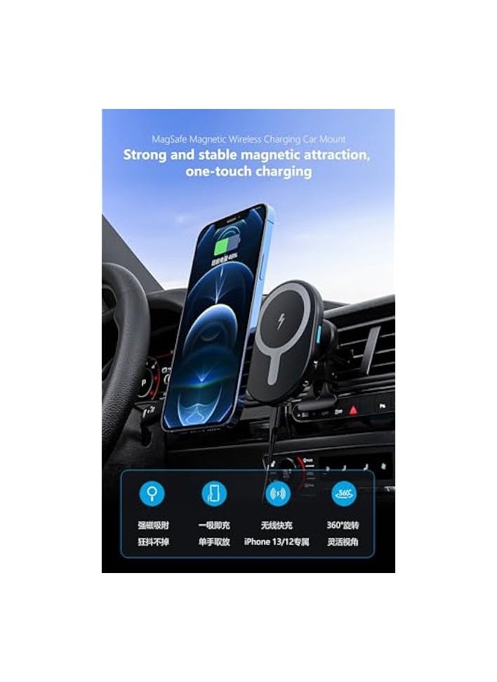 VORTEX BD8A15W Magnetic Wireless car charger for iPhone 12/12mini/12Pro/12Pro Max/13mini/13Pro/13Pro Max/14Pro/14Pro Max/15Pro/15Pro Max  - Image 5