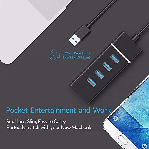 Posh High Speed 4-Ports USB 3.0 SuperSpeed Hub Portable for Pendrive, Camera, Mobile, TV, iPods and iPhones, Card Readers, Speakers, and More (USB 3.0 HUB, Black) - Image 5