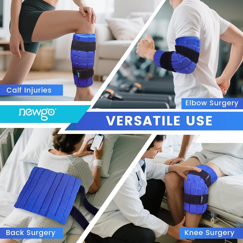 NEWGO Ice Pack for Knee, 2 Hours LongLasting Cold Therapy Knee Ice Pack Wrap with Detachable Gel Ice Cubes, Adjustable Fit for Post-Op, Injury, Swelling, ACL, Inflammation, Swelling - Image 5