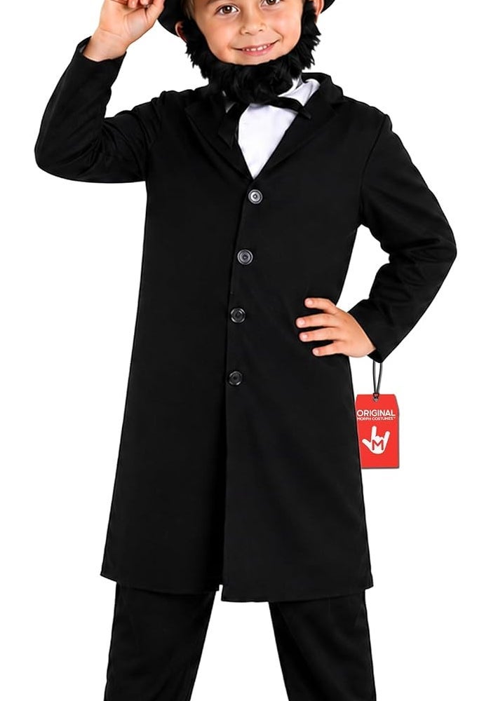 Morph Kids President Abraham Lincoln Costume - Medium (8 - 10 Years) - Image 1