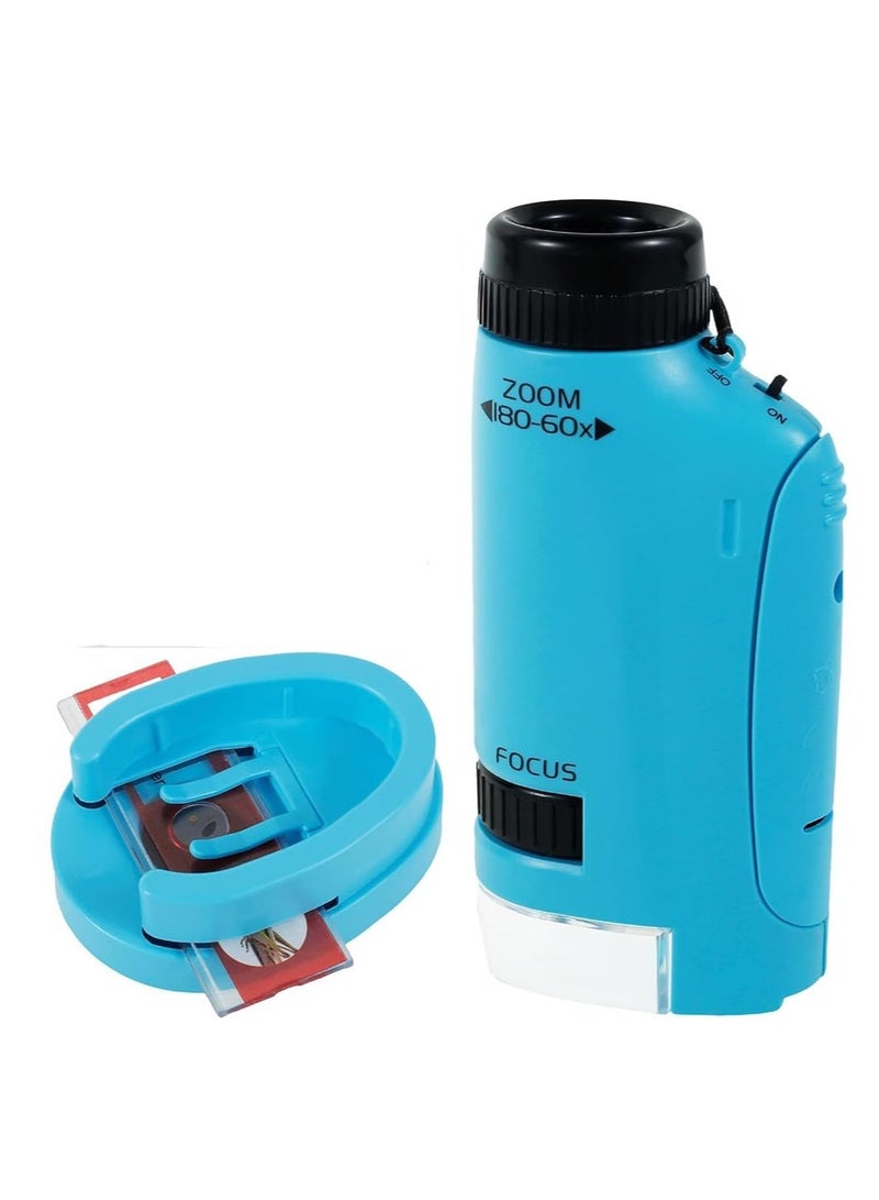 Kids Portable Microscope for STEM Learning, Handheld Mini Microscope 60x-180x for Ages 8-12, Perfect Science Experiment Tool - Image 1