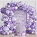 Leraqertra Purple Balloon Arch Kit with Pastel Metallic Purple Confetti Silver White Balloons for Wedding Bridal Baby Shower Birthday Party Decorations - Image 2
